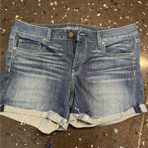 American Eagle Outfitters Light Blue Rolled Hem Denim Shorts